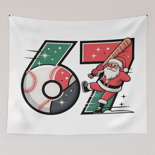 Item preview, six seven santa baseball funny festive graphic designed and sold by ArtDesignTp.