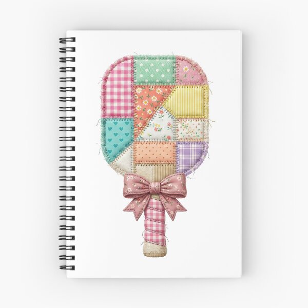 Item preview, Patchwork Pickleball Racket Quilted Pastel Sports Art designed and sold by BVDigitalArt.