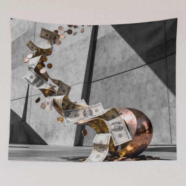 Item preview, Wealth in Motion: Surreal Money Flow Sculpture designed and sold by Serene Strokes Art.