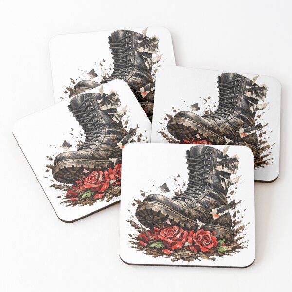 Item preview, Combat Boot Crushing Red Roses designed and sold by jgvisualarts.