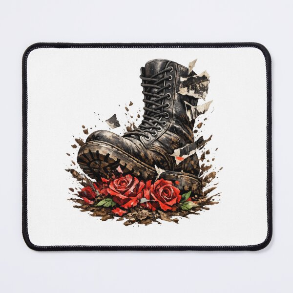 Item preview, Combat Boot Crushing Red Roses designed and sold by jgvisualarts.