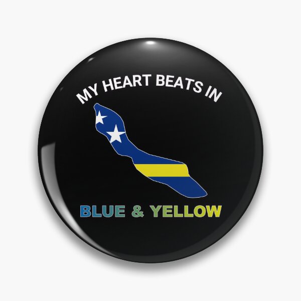 Item preview, Curacao Maritime Icon - My Heart Beats in Blue and Yellow designed and sold by FancifulDesign.