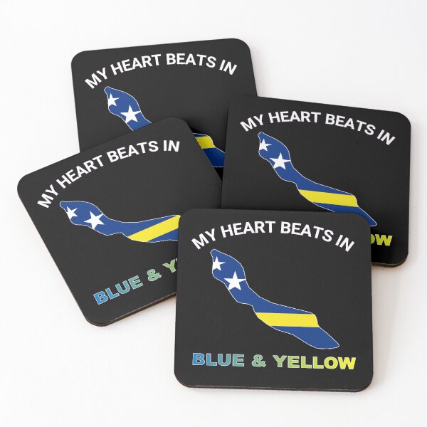 Item preview, Curacao Maritime Icon - My Heart Beats in Blue and Yellow designed and sold by FancifulDesign.