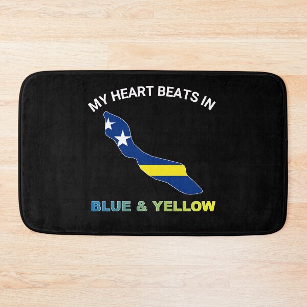 Item preview, Curacao Maritime Icon - My Heart Beats in Blue and Yellow designed and sold by FancifulDesign.