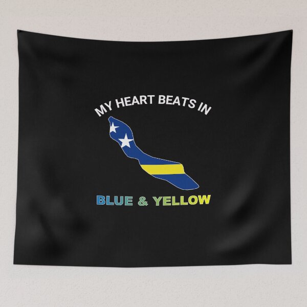 Item preview, Curacao Maritime Icon - My Heart Beats in Blue and Yellow designed and sold by FancifulDesign.