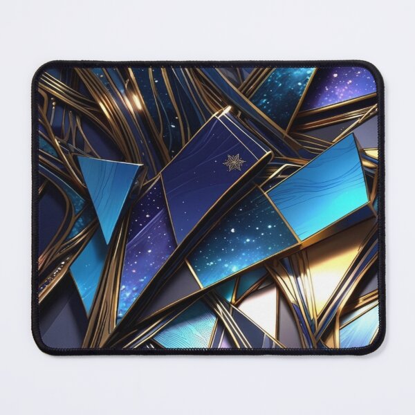 Item preview, Celestial Geometric Mosaic with Gold Fluid Accents designed and sold by Remix Vision.