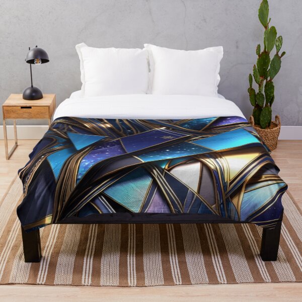 Item preview, Celestial Geometric Mosaic with Gold Fluid Accents designed and sold by Remix Vision.