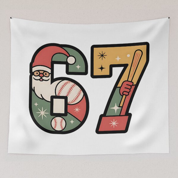 Item preview, funny six seven santa baseball christmas meme designed and sold by ArtDesignTp.