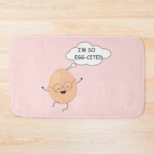 Item preview, I’m So Egg-Cited Funny Egg Pun Design – Cute Cartoon Egg Illustration designed and sold by DearPrint.