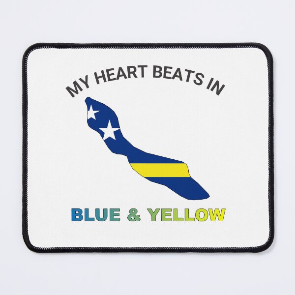 Item preview, Curacao Maritime Icon - My Heart Beats in Blue and Yellow designed and sold by FancifulDesign.