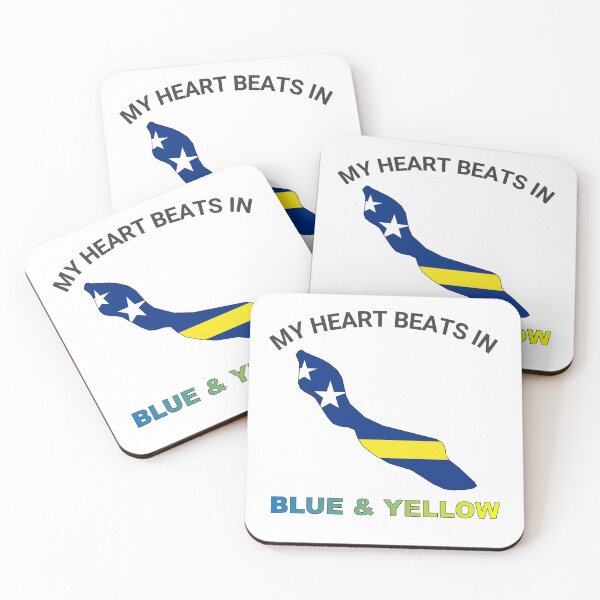 Item preview, Curacao Maritime Icon - My Heart Beats in Blue and Yellow designed and sold by FancifulDesign.