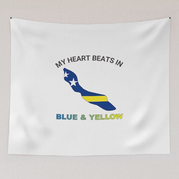 Item preview, Curacao Maritime Icon - My Heart Beats in Blue and Yellow designed and sold by FancifulDesign.