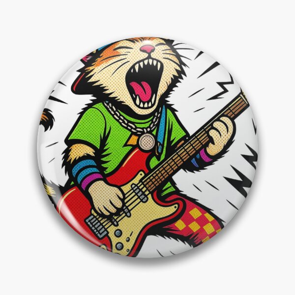 Item preview, CAT "Rockstar – The Concert Begins Guitar Graphic” designed and sold by Vibe Candy studio..
