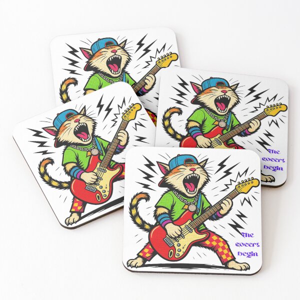 Item preview, CAT "Rockstar – The Concert Begins Guitar Graphic” designed and sold by Vibe Candy studio..