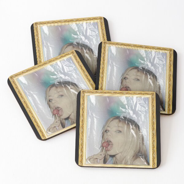 Item preview, Golden Frame Glam – Blonde Woman with Lollipop Surreal Collage Art designed and sold by HIGHSQUARE.