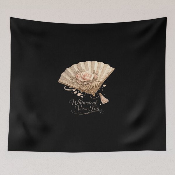 Item preview, Whimsical Verse Fan – Feminine Floral Book Illustration – Book Lover designed and sold by Line-Mood1⭐️⭐️⭐️⭐️⭐️.