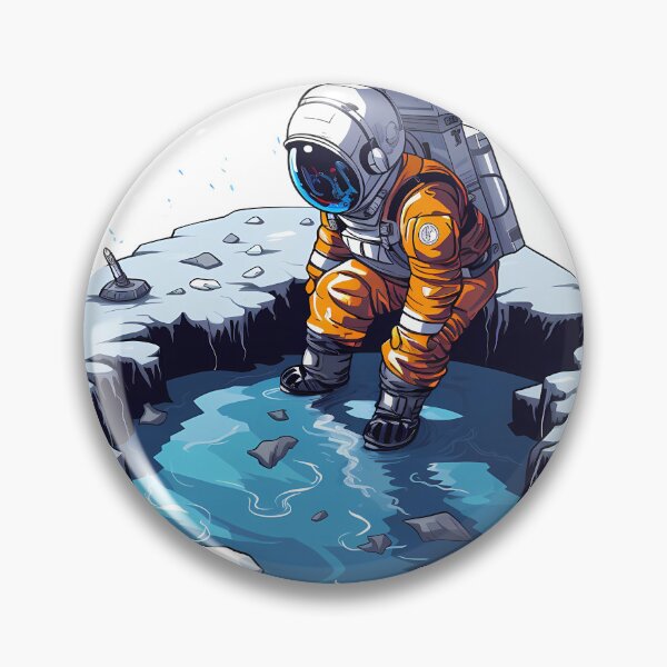 Item preview, Astronaut Discovers Water on the Moon: Space Exploration, Cartoon, Cool Sci-Fi designed and sold by CLC54.