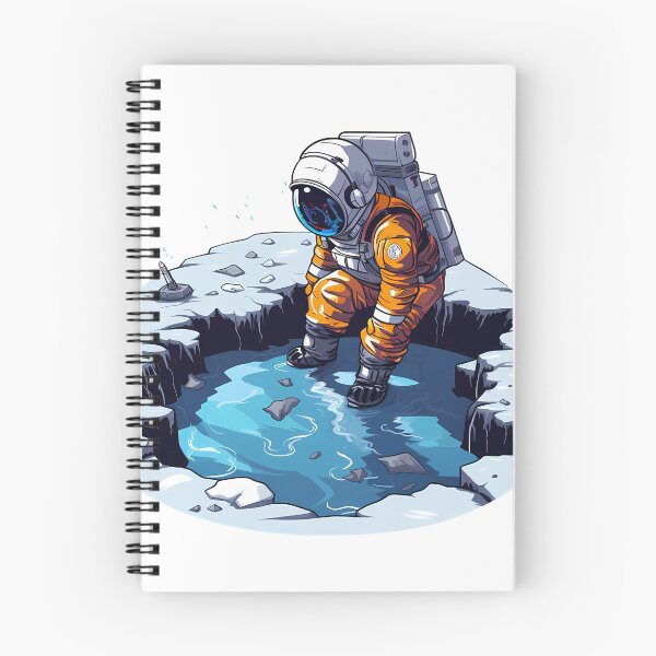 Item preview, Astronaut Discovers Water on the Moon: Space Exploration, Cartoon, Cool Sci-Fi designed and sold by CLC54.