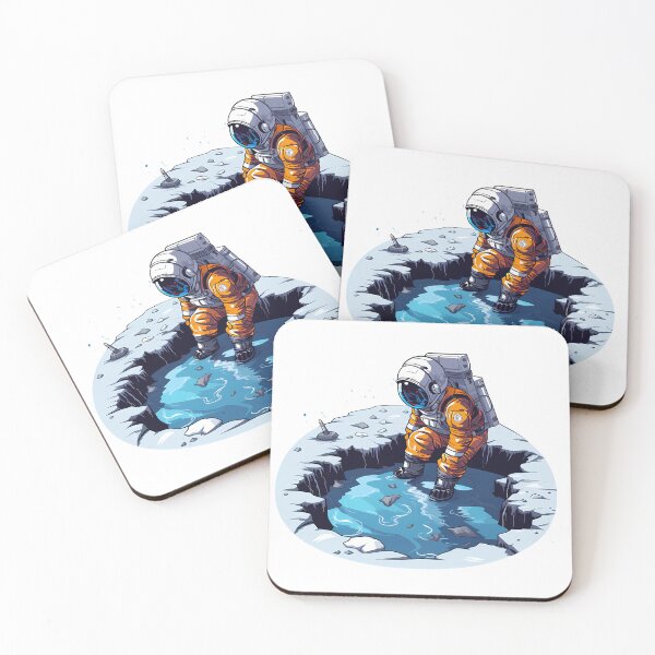 Item preview, Astronaut Discovers Water on the Moon: Space Exploration, Cartoon, Cool Sci-Fi designed and sold by CLC54.
