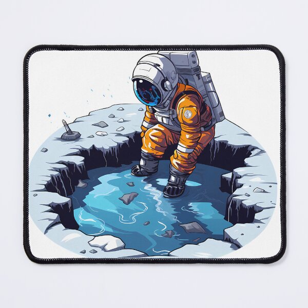 Item preview, Astronaut Discovers Water on the Moon: Space Exploration, Cartoon, Cool Sci-Fi designed and sold by CLC54.