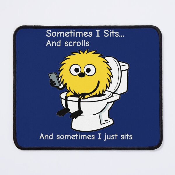 Item preview, Sometimes I Sits and Scrolls – Funny Bathroom Humor Cartoon dark shirts designed and sold by TheThinglings.