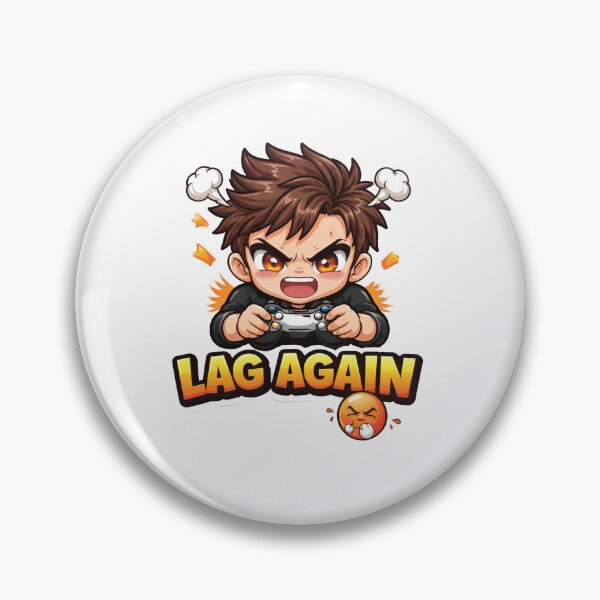 Item preview, Angry Gamer Chibi Sticker – “LAG AGAIN ?” Funny Gaming Rage Cute Kawaii Controller Boy Sticker designed and sold by Sidra digital art 8277237.