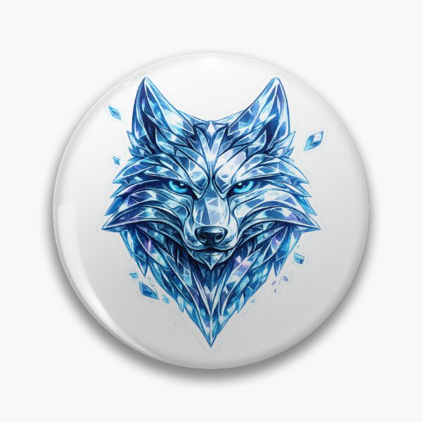 Item preview, Geometric crystal wolf with blue eyes designed and sold by Wolf Creator.