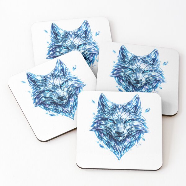 Item preview, Geometric crystal wolf with blue eyes designed and sold by Wolf Creator.