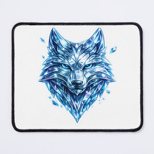 Item preview, Geometric crystal wolf with blue eyes designed and sold by Wolf Creator.