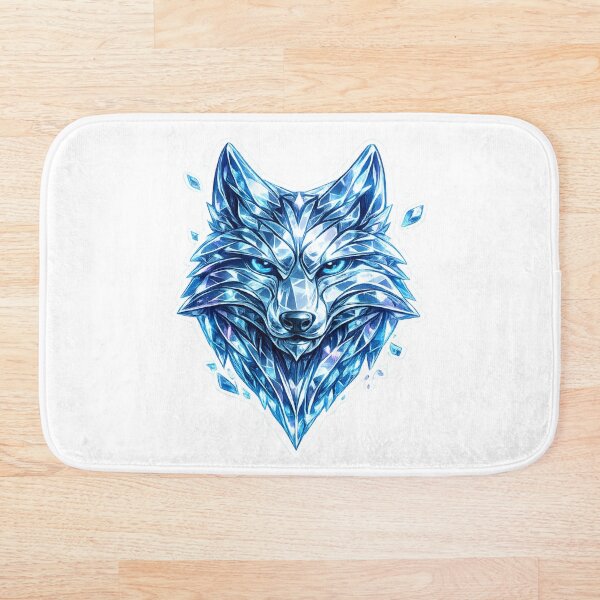 Item preview, Geometric crystal wolf with blue eyes designed and sold by Wolf Creator.