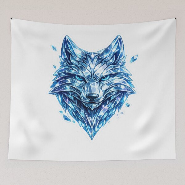 Item preview, Geometric crystal wolf with blue eyes designed and sold by Wolf Creator.