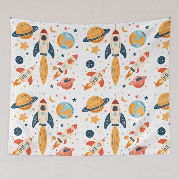 Item preview, Rockets and Planets Space Pattern Children's Colorful Illustration Baby Room designed and sold by CLC54.