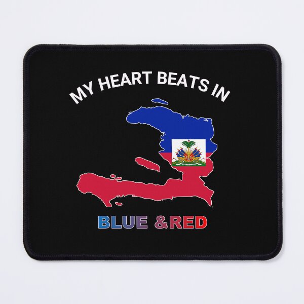 Item preview, Haiti Pride Emblem - My Heart Beats in Blue and Red designed and sold by FancifulDesign.