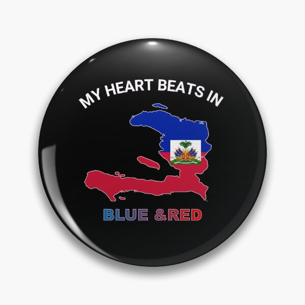Item preview, Haiti Pride Emblem - My Heart Beats in Blue and Red designed and sold by FancifulDesign.