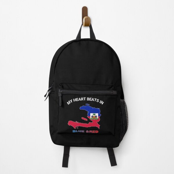 Item preview, Haiti Pride Emblem - My Heart Beats in Blue and Red designed and sold by FancifulDesign.