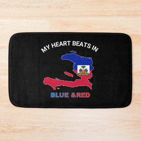 Item preview, Haiti Pride Emblem - My Heart Beats in Blue and Red designed and sold by FancifulDesign.