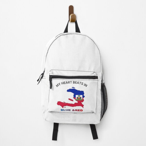 Item preview, Haiti Pride Emblem - My Heart Beats in Blue and Red designed and sold by FancifulDesign.