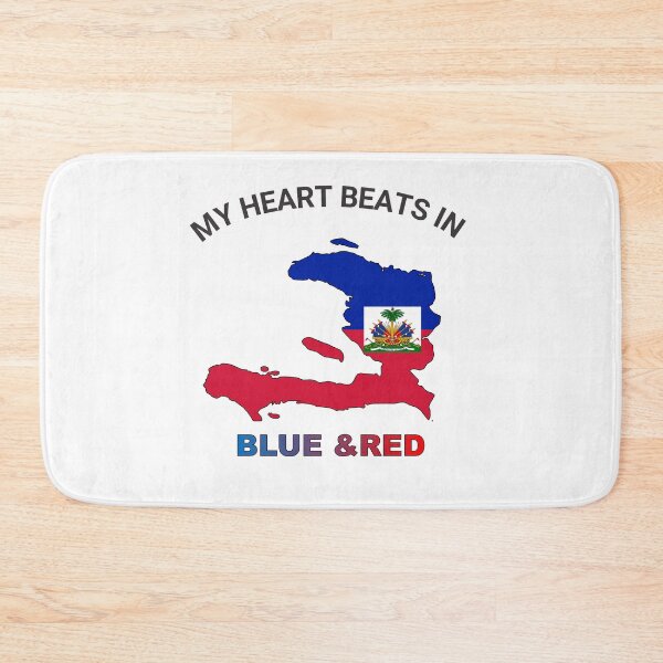 Item preview, Haiti Pride Emblem - My Heart Beats in Blue and Red designed and sold by FancifulDesign.