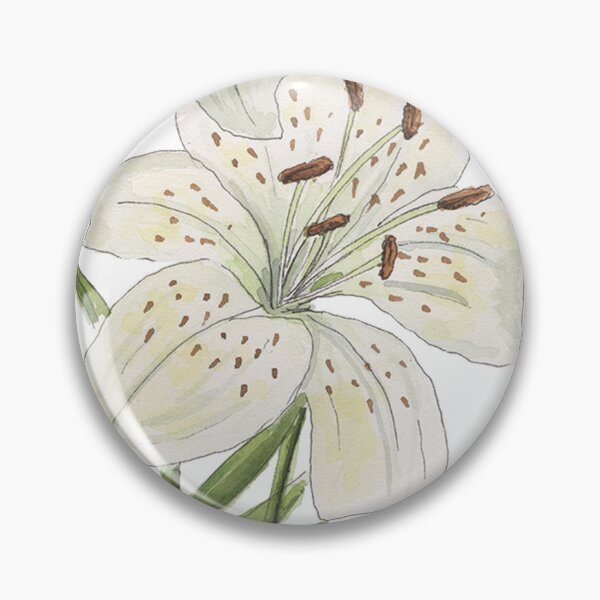 Item preview, White Lily Watercolor Flowers designed and sold by NaughtyFlorals.