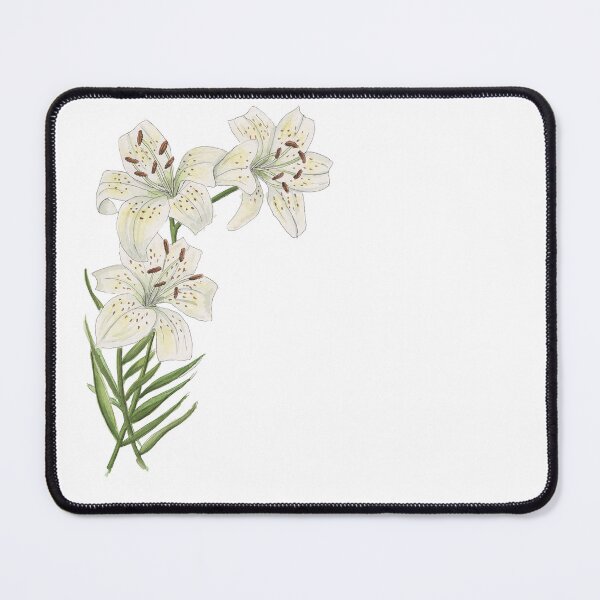 Item preview, White Lily Watercolor Flowers designed and sold by NaughtyFlorals.
