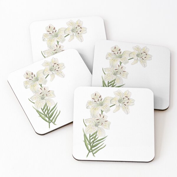 Item preview, White Lily Watercolor Flowers designed and sold by NaughtyFlorals.