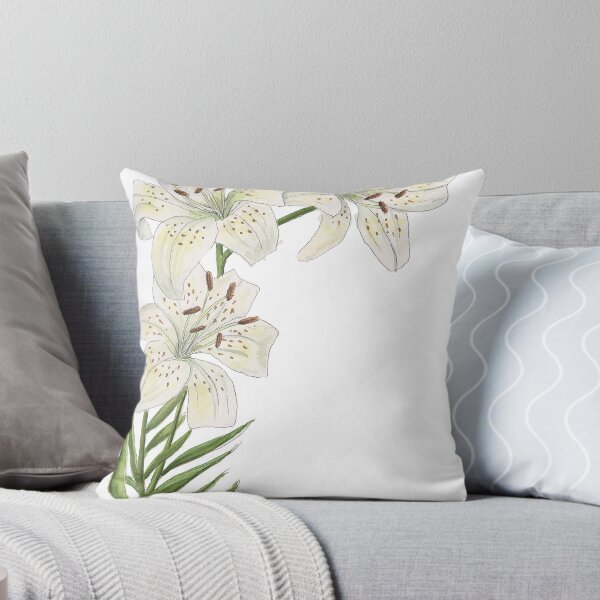 Item preview, White Lily Watercolor Flowers designed and sold by NaughtyFlorals.
