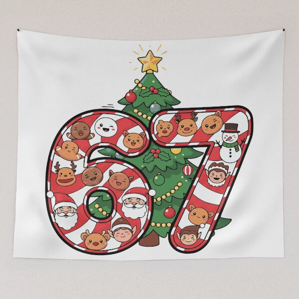 Item preview, 67 christmas tree candy cane brainrot meme art designed and sold by ArtDesignTp.