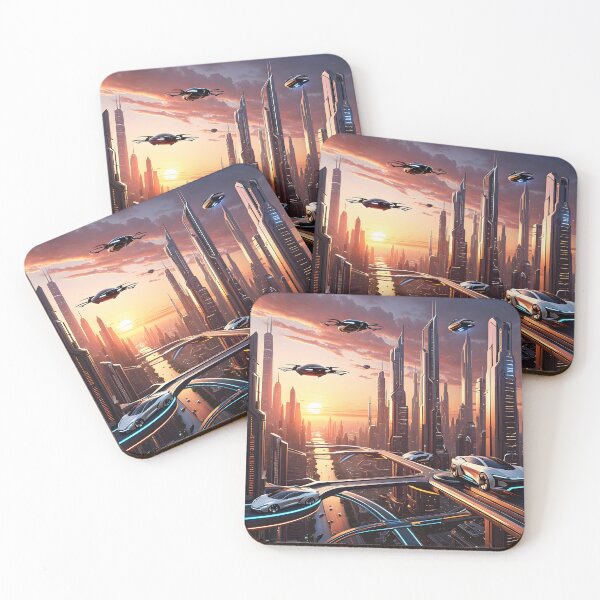 Item preview, Sunset of the future designed and sold by Prism Palette Studio.