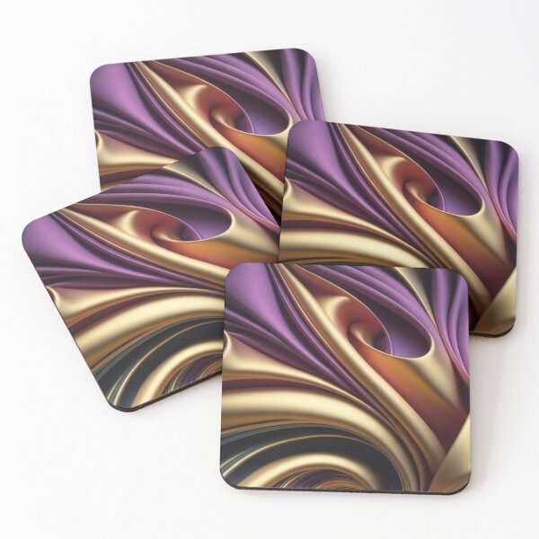 Item preview, Royal Purple and Liquid Gold Abstract Silk Waves designed and sold by Remix Vision.