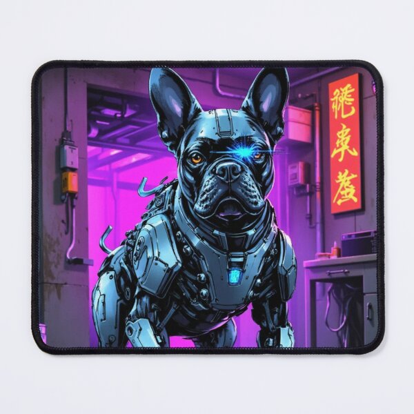 Item preview, Neon Cyberpunk french bulldog - Futuristic Techwear Pet Art designed and sold by TS68.