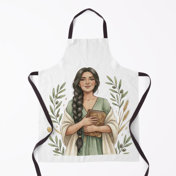 Item preview, Smiling Braided Abundance Goddess with Journal and Olive Branches Watercolor Art designed and sold by SirensSageStone.
