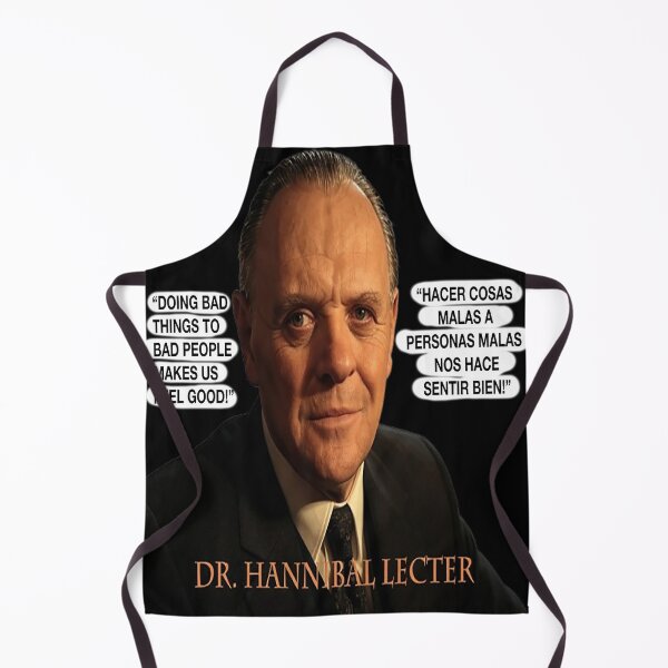 Item preview, Dr. Hannibal Lecter Quote | "Doing Bad Things to Bad People Makes Us Feel Good" | Dark Humor Villain Art Bilingual ES/EN designed and sold by Alchemy-Forge.