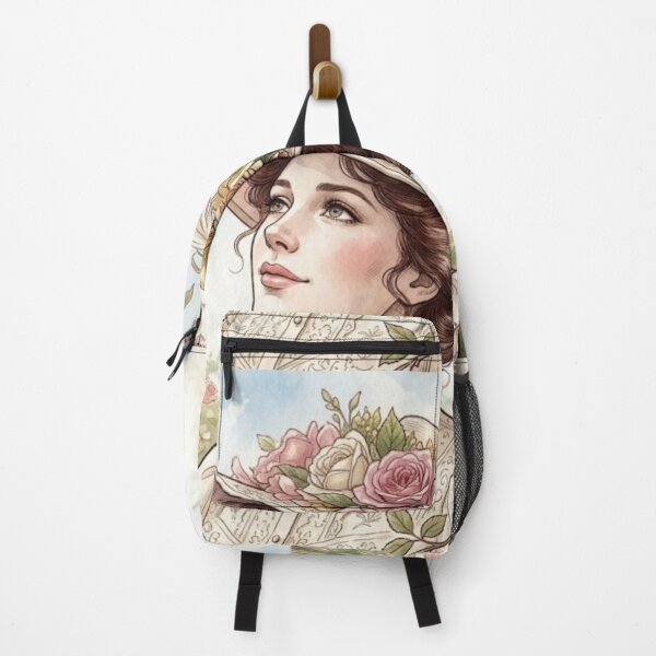 Item preview, Vintage Floral Hat Lady Watercolor Portrait Cottagecore designed and sold by MAGICKEY2024.