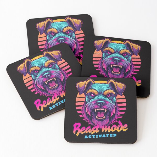 Item preview, Schnauzer Beast Mode Activated – Neon Cyberpunk Dog Design designed and sold by PixelsPaws.